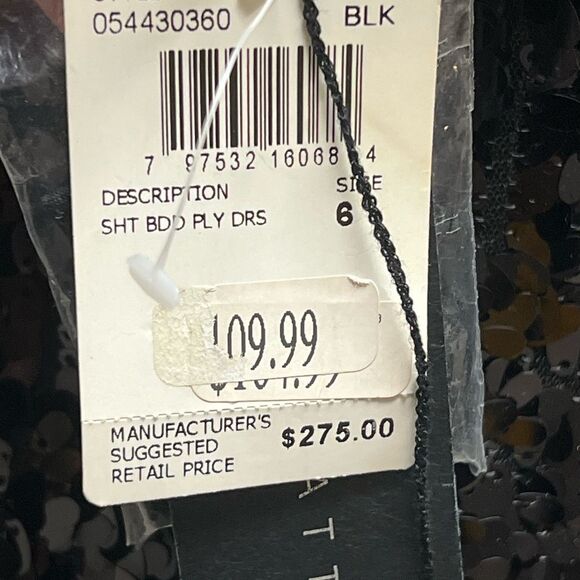 NWT Aidan Mattox Strapless Black Sequin Mini Dress – Size 6 - Picture 5 of 11